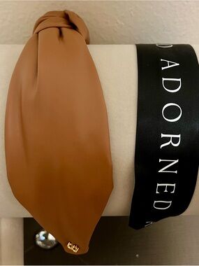 Adorned Vegan Leather Knotted Headband